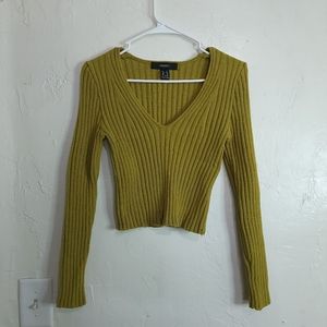 Forever21 Olive Green Long Sleeve Sweter Top
